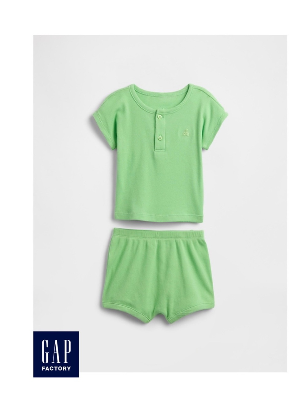 GAP Bright Green Ribbed Two-Piece Matching Set